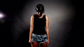 Dança do hip-hop da mulher video estoque Dança do hip-hop da mulher video estoque