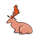 Dappled deer, colour doodle sketch vector illustration, hand drawn animal drawing, isolated on white vector illustration Dappled deer, colour doodle sketch vector illustration, hand drawn animal drawing, isolated on white vector illustration