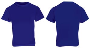 Men's Blank Blue V-Neck Shirt Template Stock Image - Image of back ...