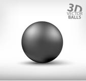 Dark grey realistic sphere single. 3D balls vector illustration Dark grey realistic sphere single. 3D balls vector illustration
