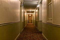 Dark Old American Apartment Building Hallway royalty free stock image Dark Old American Apartment Building Hallway royalty free stock image
