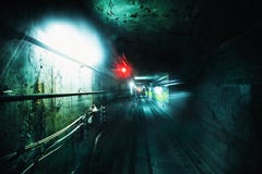 Dark underground tunnel. Grunge image with grain texture stock images Dark underground tunnel. Grunge image with grain texture stock images