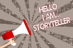 Das Textzeichen, das hallo bin mich zeigt storyteller Begriffsfoto, das als Romanartikelverfasser Man hält Megaphon sich vorstell lizenzfreie abbildung Das Textzeichen, das hallo bin mich zeigt storyteller Begriffsfoto, das als Romanartikelverfasser Man hält Megaphon sich vorstell lizenzfreie abbildung