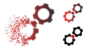 Das zersplitterte geschädigte Pixel-Halbton übersetzt Ikone lizenzfreie abbildung Das zersplitterte geschädigte Pixel-Halbton übersetzt Ikone lizenzfreie abbildung