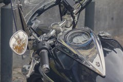 Dashboard and gas tank of a classic motorcycle close-up Stock Images Dashboard and gas tank of a classic motorcycle close-up Stock Images