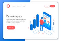 Data analysis isometric concept. royalty free illustration Data analysis isometric concept. royalty free illustration