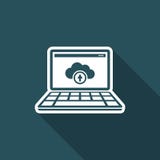 Data cloud flat icon. Flat and isolated vector eps illustration icon with minimal design and long shadow vector illustration Data cloud flat icon. Flat and isolated vector eps illustration icon with minimal design and long shadow vector illustration