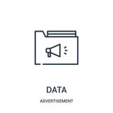 data icon vector from advertisement collection. Thin line data outline icon vector illustration royalty free illustration data icon vector from advertisement collection. Thin line data outline icon vector illustration royalty free illustration