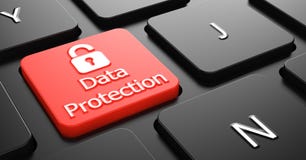 Data Protection on Red Keyboard Button. vector illustration Data Protection on Red Keyboard Button. vector illustration