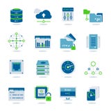 Datacenter Flat Icon Set stock illustration Datacenter Flat Icon Set stock illustration