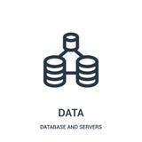 datasymbolsvektor från databas och serversamling Tunn linje illustration för vektor för dataöversiktssymbol vektor illustrationer datasymbolsvektor från databas och serversamling Tunn linje illustration för vektor för dataöversiktssymbol vektor illustrationer