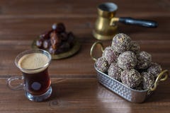 Dates and oatmeal energy balls or bites no cook royalty free stock images Dates and oatmeal energy balls or bites no cook royalty free stock images