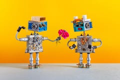 https://thumbs.dreamstime.com/t/dates-robots-romantic-robot-man-gives-bouquet-pink-roses-flowers-to-female-dating-agency-valentines-wedding-day-card-149502944.jpg