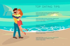 Happy people characters is kissing at the beach royalty free illustration Happy people characters is kissing at the beach royalty free illustration