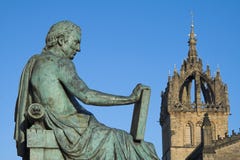 David Hume and St Giles Cathedral, Edinburgh royalty free stock photo David Hume and St Giles Cathedral, Edinburgh royalty free stock photo