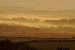 Dawn At Harvest Time In Dorset Royalty Free Stock Photos