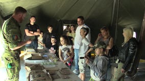 OLOMOUC, CZECH REPUBLIC, MAY 5, 2018: Day of the army of the Czech Republic at the square Olomouc, public demonstration stock video OLOMOUC, CZECH REPUBLIC, MAY 5, 2018: Day of the army of the Czech Republic at the square Olomouc, public demonstration stock video