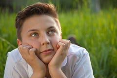 Day dreaming boy Royalty Free Stock Photo Day dreaming boy Royalty Free Stock Photo