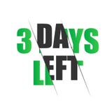 3 days to go flat icon on white background. Vector stock illustration royalty free illustration 3 days to go flat icon on white background. Vector stock illustration royalty free illustration