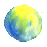 De abstracte achtergrond van de vlek geelgroene en blauwe waterverf Kleurengradi?nt royalty-vrije illustratie De abstracte achtergrond van de vlek geelgroene en blauwe waterverf Kleurengradi?nt royalty-vrije illustratie