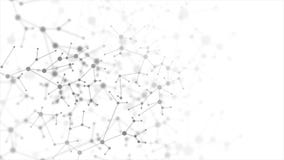 De abstracte grijze moleculaire structuur geanimeerde achtergrond van DNA De abstracte grijze moleculaire structuur geanimeerde achtergrond van DNA