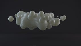 De abstracte illustratie van vloeibare dalingen, melk, in nul ernst, het vliegen stroomt en het samenvoegen het 3d teruggeven vector illustratie De abstracte illustratie van vloeibare dalingen, melk, in nul ernst, het vliegen stroomt en het samenvoegen het 3d teruggeven vector illustratie