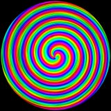 De achtergrond in de vorm van een gekleurde cirkel bewoog op een zwarte spiraalsgewijs royalty-vrije illustratie De achtergrond in de vorm van een gekleurde cirkel bewoog op een zwarte spiraalsgewijs royalty-vrije illustratie