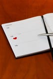 De Agenda van de Dag van valentijnskaarten Stock Foto