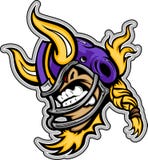 De Amerikaanse Mascotte die van Viking van de Voetbal Helm draagt vector illustratie De Amerikaanse Mascotte die van Viking van de Voetbal Helm draagt vector illustratie