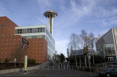 De architectuur ruimtenaald van Seattle stock foto De architectuur ruimtenaald van Seattle stock foto