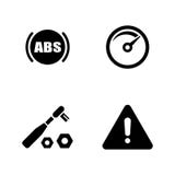 De auto dienst Werktuigkundige die binnen de auto werkt Eenvoudige Verwante Vectorpictogrammen royalty-vrije illustratie De auto dienst Werktuigkundige die binnen de auto werkt Eenvoudige Verwante Vectorpictogrammen royalty-vrije illustratie
