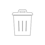 De bak schrapt leeg hoogtepunt kringloop verwijdert het pictogram van het afvaloverzicht De tekens en de symbolen kunnen voor Web vector illustratie De bak schrapt leeg hoogtepunt kringloop verwijdert het pictogram van het afvaloverzicht De tekens en de symbolen kunnen voor Web vector illustratie