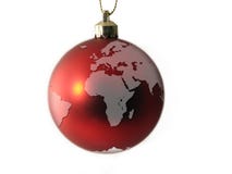 De Bal van Kerstmis - de Bol Europa van de Wereld en Afrika stock afbeeldingen De Bal van Kerstmis - de Bol Europa van de Wereld en Afrika stock afbeeldingen
