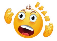 De bang gemaakte smileyschreeuwen in vrees stock illustratie De bang gemaakte smileyschreeuwen in vrees stock illustratie