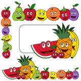 De Banners van het Fruit van het beeldverhaal vector illustratie De Banners van het Fruit van het beeldverhaal vector illustratie