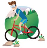 De berg van de mens het biking stock illustratie De berg van de mens het biking stock illustratie