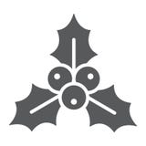 De bessen glyph pictogram van de Kerstmishulst, Kerstmis en de winter, installatieteken, vectorgrafiek, een stevig patroon op een stock illustratie De bessen glyph pictogram van de Kerstmishulst, Kerstmis en de winter, installatieteken, vectorgrafiek, een stevig patroon op een stock illustratie