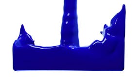 De blauwe verf vult het scherm, langzame die motie, op wit wordt geïsoleerd met alpha- cannel op stock video De blauwe verf vult het scherm, langzame die motie, op wit wordt geïsoleerd met alpha- cannel op stock video