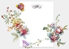 De bloem van de waterverfillustratie op eenvoudige achtergrond royalty-vrije illustratie De bloem van de waterverfillustratie op eenvoudige achtergrond royalty-vrije illustratie