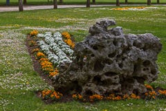 De Bloemen van het massief in een Tuin Openbaar Park royalty-vrije stock fotografie De Bloemen van het massief in een Tuin Openbaar Park royalty-vrije stock fotografie