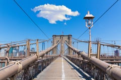 De Brug van Brooklyn en de Stad de V.S. van Manhattan New York stock foto De Brug van Brooklyn en de Stad de V.S. van Manhattan New York stock foto