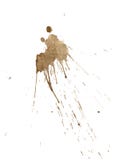 De bruine koffie bevlekt en ploetert geïsoleerd op wit stock afbeeldingen De bruine koffie bevlekt en ploetert geïsoleerd op wit stock afbeeldingen