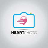 De Cameraembleem van de hartfoto stock illustratie De Cameraembleem van de hartfoto stock illustratie