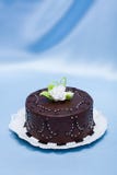 De chocoladecake met wit suikergoed nam decoratie toe stock afbeeldingen De chocoladecake met wit suikergoed nam decoratie toe stock afbeeldingen
