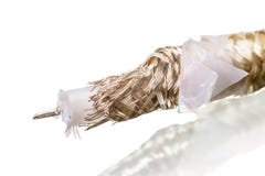 De Coaxiale kabel van PTFE stock foto's De Coaxiale kabel van PTFE stock foto's
