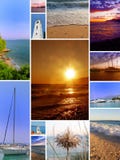 De collage van het strand stock fotografie De collage van het strand stock fotografie