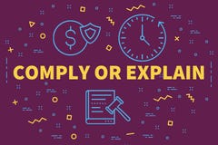 De conceptuele bedrijfsillustratie met de woorden voldoet of explai royalty-vrije illustratie De conceptuele bedrijfsillustratie met de woorden voldoet of explai royalty-vrije illustratie