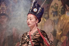 De de muziekcultuur van de Naximinderheid toont, Lijiang, China royalty-vrije stock foto De de muziekcultuur van de Naximinderheid toont, Lijiang, China royalty-vrije stock foto