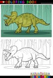 De dinosaurus van het beeldverhaal triceratops voor het kleuren van boek stock illustratie De dinosaurus van het beeldverhaal triceratops voor het kleuren van boek stock illustratie