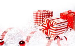 De Doos van de Kerstmisgift stock afbeeldingen De Doos van de Kerstmisgift stock afbeeldingen